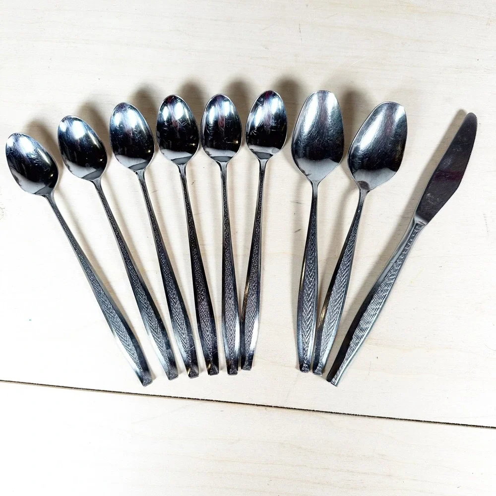 Hadden Hall Stainless‎ Japan Long Handle Teaspoons Tablespoons Dinner Knife Lot
